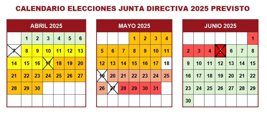 Calendario Elecciones Junta Directiva 2025